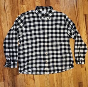 Brooks Brothers Black/White Buffalo Plaid Flannel. XXL Regent Fit Men's Shirt